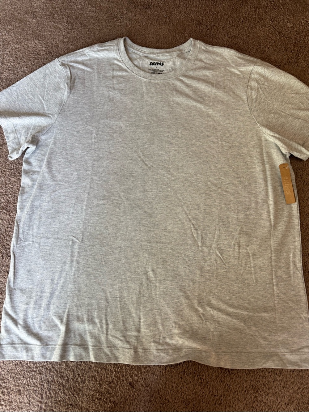 SKIMS Men's Grey Cotton T-Shirt XL NWT